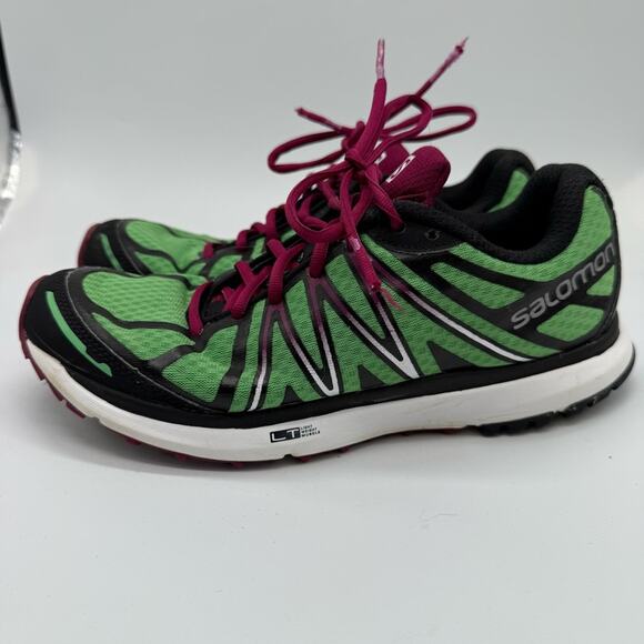 Salomon Vibrant Green and Black Running Shoes, X-Tour City Trail. Size 8. - Picture 2 of 9